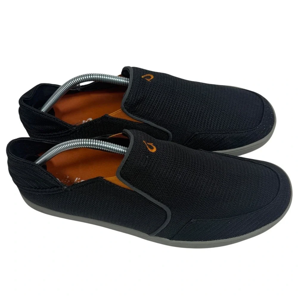 OluKai Nohea Mesh Mens Black Shadow Slip On Shoes‎ 10188-4242 Size 11 Loafers